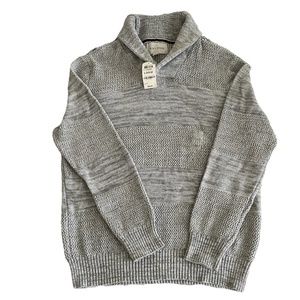 NWT Sun + Stone Mens Gray Shawl Collar Knit Sweater